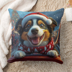 Australian Cattle Dog Achterbahn Weihnachten Kissen