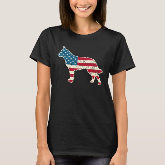 Australian Cattle Dog Blue Heeler 4. Juli Amer T-Shirt (Vorderseite)