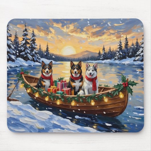 Australian Cattle Dog Christmas Boat Holiday Mousepad (Vorne)