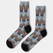 Australian Cattle Dog Christmas Red Truck Holiday Socken (Linkes Detail)