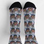 Australian Cattle Dog Christmas Red Truck Holiday Socken (Oben)