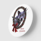 Australian Cattle Dog Christmas Runde Wanduhr (Winkel)
