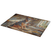 Australian Cattle Dog Cooking in Kitchen Schneidebrett (Ecke)