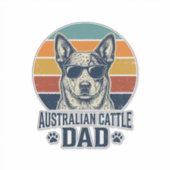 Australian Cattle Dog Dad Vintage Sunset Shirt_1 Aufkleber (Vorderseite)