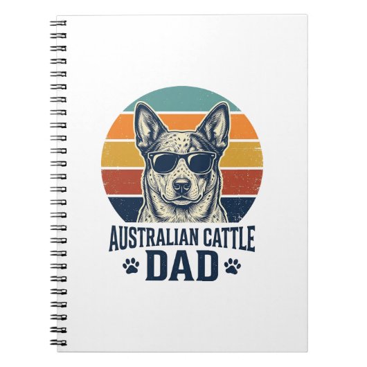 Australian Cattle Dog Dad Vintage Sunset Shirt_1 Notizblock (Vorderseite)