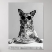 Australian Cattle Dog Eating Pasta Print: Spaghett Poster (Vorne)