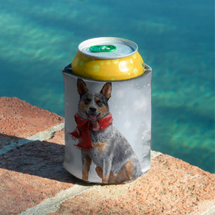 Australian Cattle Dog im Schnee Weihnachten  Dosenkühler