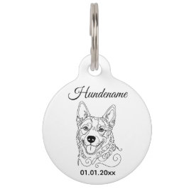Australian Cattle Dog Line Art Personalized Tag Haustiermarke