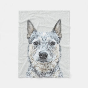 Australian Cattle Dog Painting - Niedliche Origina Fleecedecke