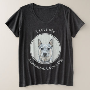 Australian Cattle Dog Painting - Niedliche Origina Große Größe T-Shirt