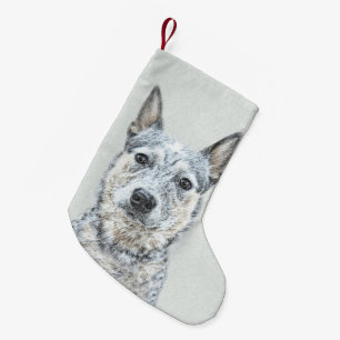 Australian Cattle Dog Painting - Niedliche Origina Kleiner Weihnachtsstrumpf