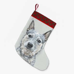 Australian Cattle Dog Painting - Niedliche Origina Kleiner Weihnachtsstrumpf