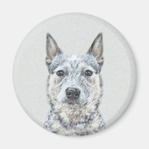 Australian Cattle Dog Painting - Niedliche Origina Magnet
