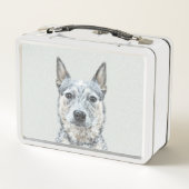 Australian Cattle Dog Painting - Niedliche Origina Metall Brotdose (Rückseite)