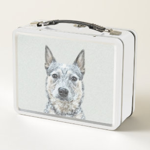 Australian Cattle Dog Painting - Niedliche Origina Metall Brotdose