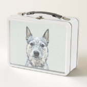 Australian Cattle Dog Painting - Niedliche Origina Metall Brotdose (Vorderseite)