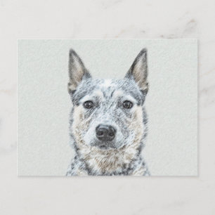 Australian Cattle Dog Painting - Niedliche Origina Postkarte