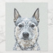 Australian Cattle Dog Painting - Niedliche Origina Weinetikett (Einzelnes Label)
