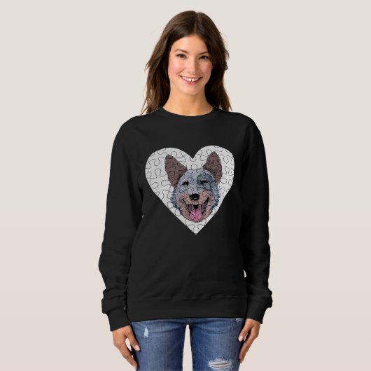 Australian Cattle Dog Puzzle Sweatshirt (Vorne ganz)
