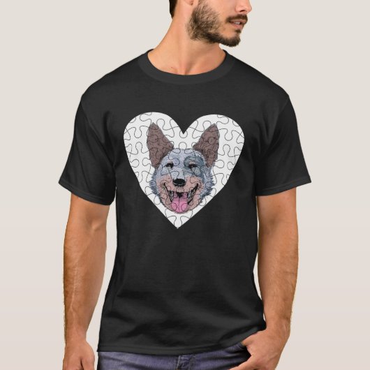 Australian Cattle Dog Puzzle T-Shirt (Vorderseite)
