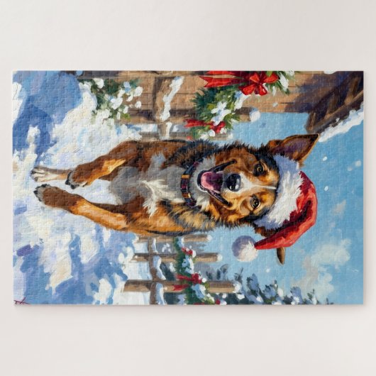 Australian Cattle Dog Red Heeler Christmas Puzzle (Horizontal)