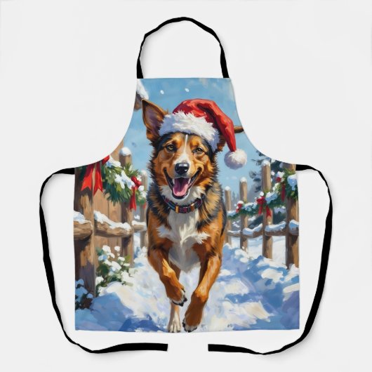 Australian Cattle Dog Red Heeler Christmas Schürze (Vorderseite)