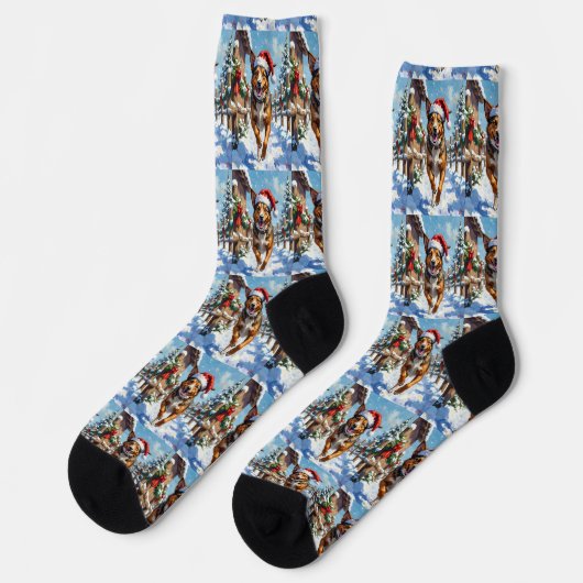 Australian Cattle Dog Red Heeler Christmas Socken (Linkes Detail)