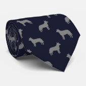 Australian Cattle Dog Silhouettes Heelers Pattern Krawatte (Gerollt)