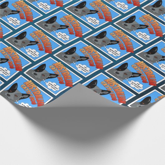 Australian Cattle Dog - Super-Held der Hunde! Geschenkpapier (Ecke)