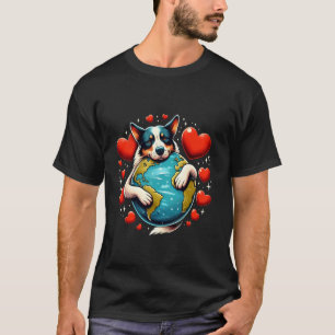 Australian Cattle Dog Tag des Planeten Erde Umarme T-Shirt