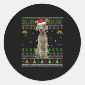 Australian Cattle Dog Ugly Christmas Sweaters Holi Runder Aufkleber (Vorderseite)