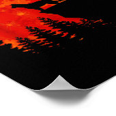 Australian Cattle Dog und Mond Halloween Poster (Ecke)