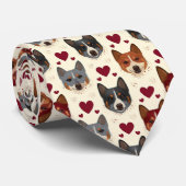 Australian Cattle Dog Valentine Hearts Pattern Dog Krawatte (Gerollt)