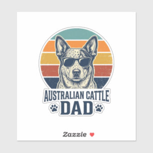 Australian Cattle Dog Vater Vintage Sonnenuntergan Aufkleber