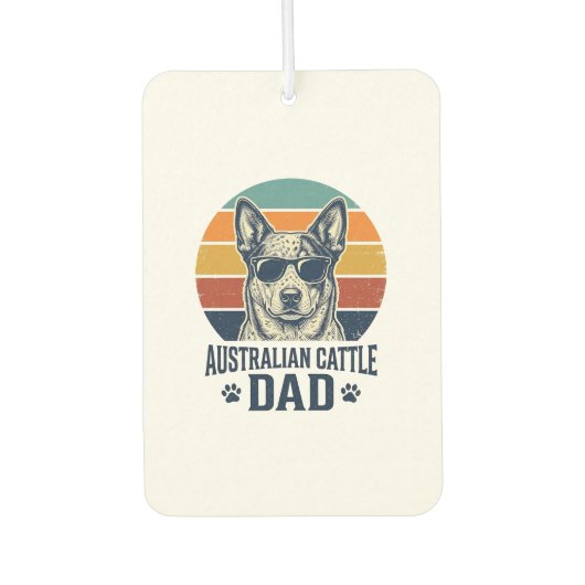 Australian Cattle Dog Vater Vintage Sonnenuntergan Autolufterfrischer (Vorderseite)