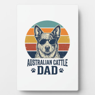 Australian Cattle Dog Vater Vintage Sonnenuntergan Fotoplatte