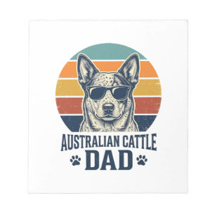 Australian Cattle Dog Vater Vintage Sonnenuntergan Notizblock