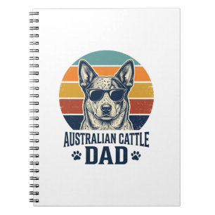 Australian Cattle Dog Vater Vintage Sonnenuntergan Notizblock