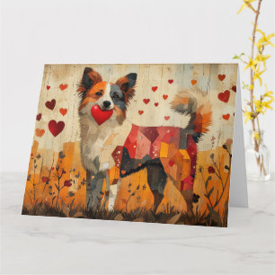 Australian Cattle Dog Volkskunst mit Herz Karte
