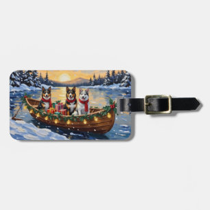 Australian Cattle Dog Weihnachtsboot Urlaub Gepäckanhänger