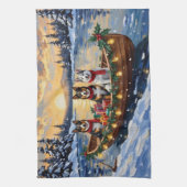 Australian Cattle Dog Weihnachtsboot Urlaub Geschirrtuch (Vertikal)