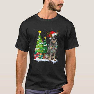 Australian Cattle Dog Weihnachtsmannmütze Rentier  T-Shirt