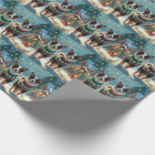 Australian Cattle Dogs Christmas Snow Holiday Geschenkpapier (Ecke)