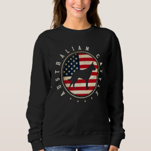 Australian Cattle USA-Flagge 4. Juli Hundemutter V Sweatshirt