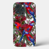 Australian Crimson Rosella und Wildblume Muster Case-Mate iPhone Hülle (Rückseite)