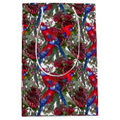 Australian Crimson Rosella und Wildblume Muster Mittlere Geschenktüte (Vorderseite)