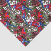 Australian Crimson Rosella und Wildblume Muster Seidenpapier (Detail)