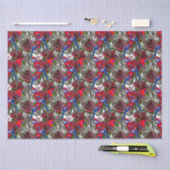 Australian Crimson Rosella und Wildblume Muster Seidenpapier (Handwerk)