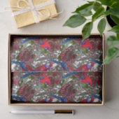 Australian Crimson Rosella und Wildblume Muster Seidenpapier (Geschenk)