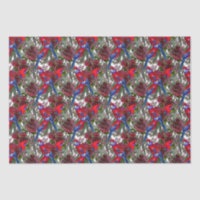 Australian Crimson Rosella und Wildblume Muster